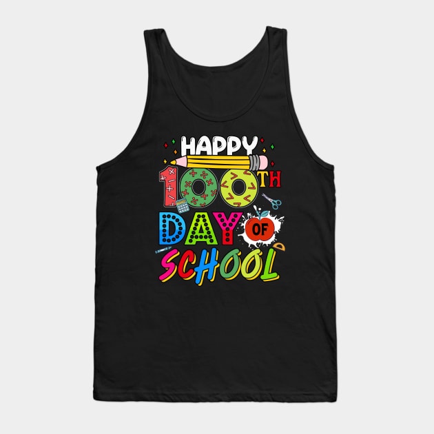 Happy 100 Days of School 100th Day of School Teacher Kids Tank Top by Jhon Towel